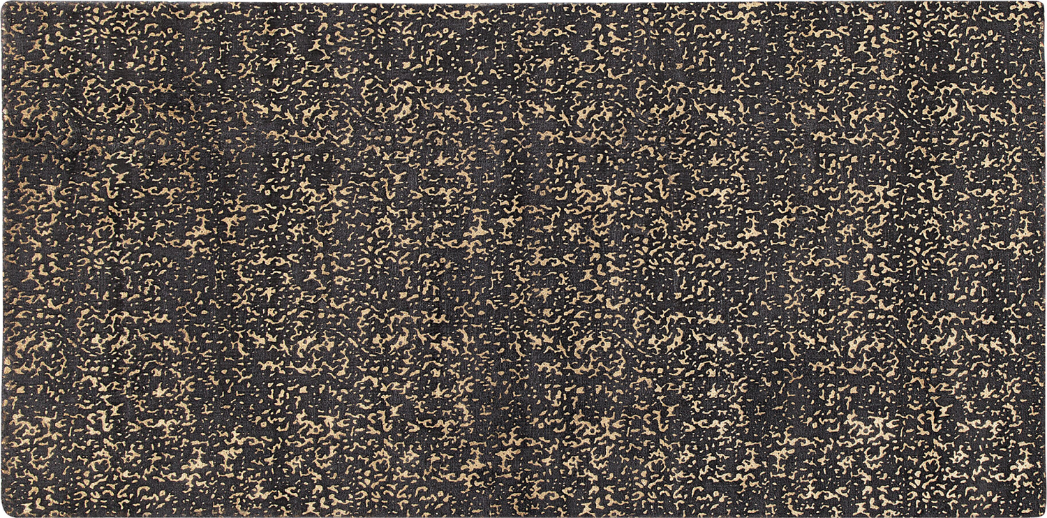 Teppich dunkelgrau-gold 80 x 150 cm abstraktes Muster ESEL Bild 1
