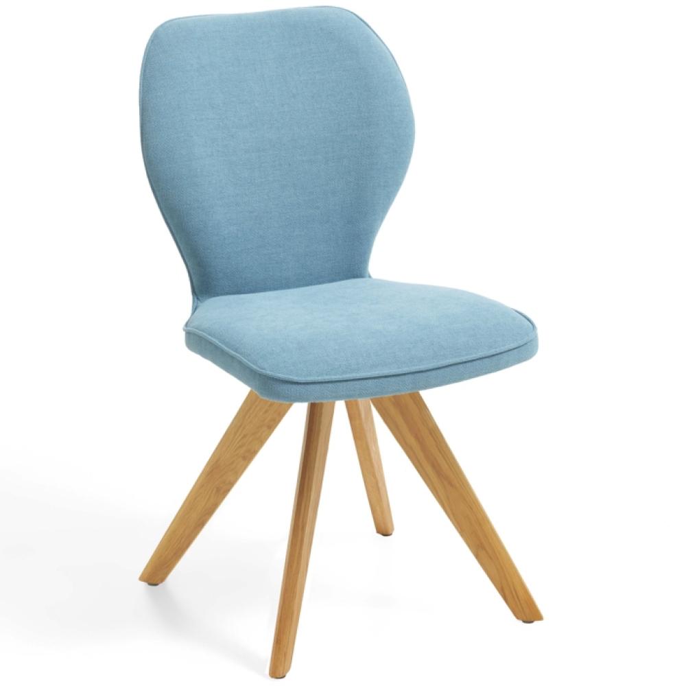 Niehoff Sitzmöbel Colorado Trend-Line Design-Stuhl Eichengestell - Webstoff Malea-R eisblau Bild 1