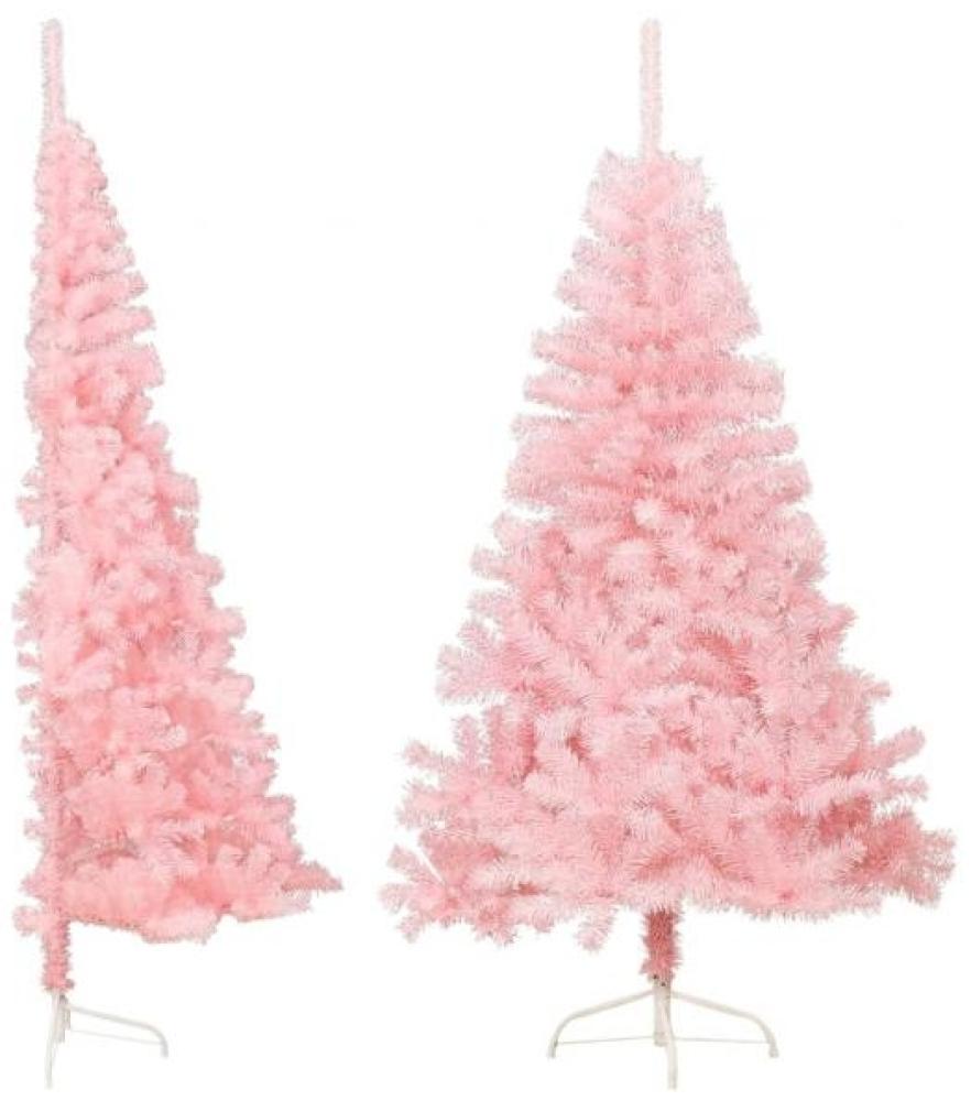 Künstlicher Halb-Weihnachtsbaum mit Ständer Rosa 150 cm PVC Bild 1