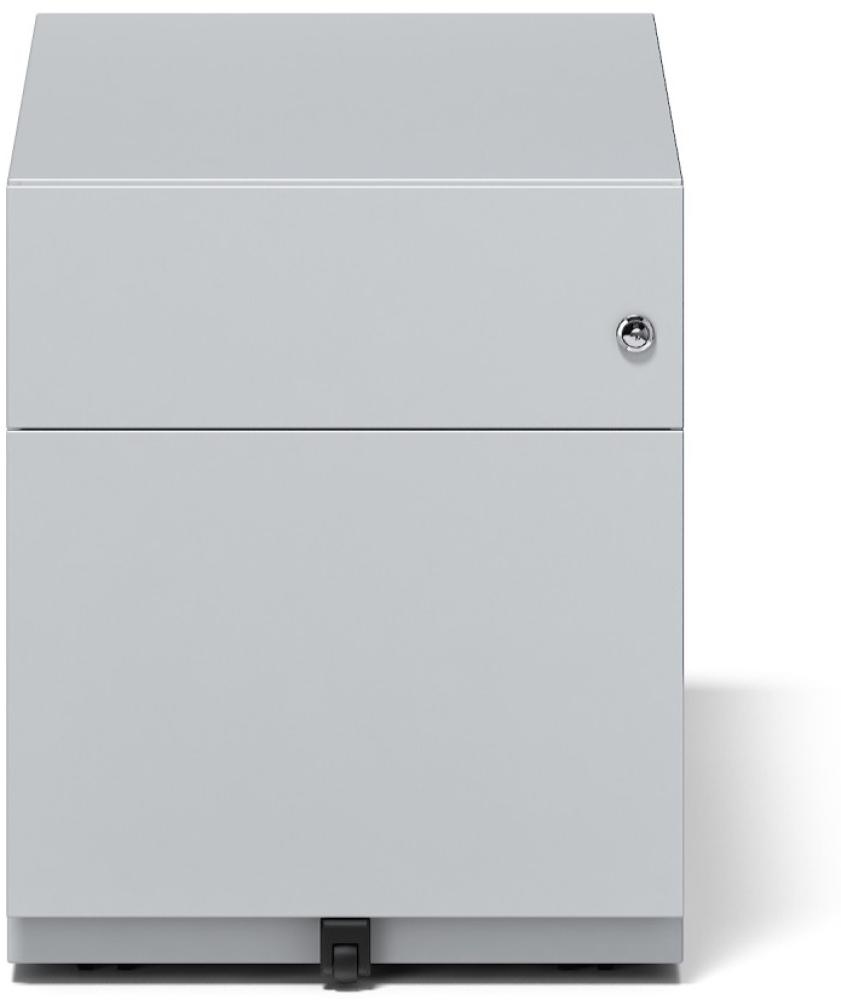 Rollcontainer Note™ mit Griffleiste, 1 Universalschublade, 1 HR-Schublade, Farbe lichtgrau Bild 1