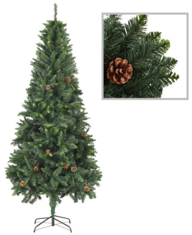 vidaXL Künstlicher Weihnachtsbaum mit Kiefernzapfen Grün 210 cm Bild 1