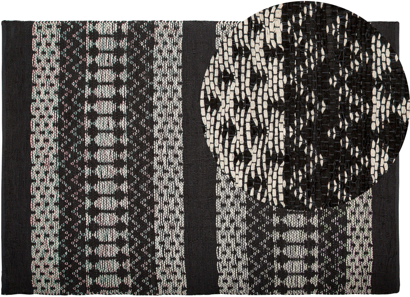 Teppich Leder schwarz/beige 140 x 200 cm SOKUN Bild 1