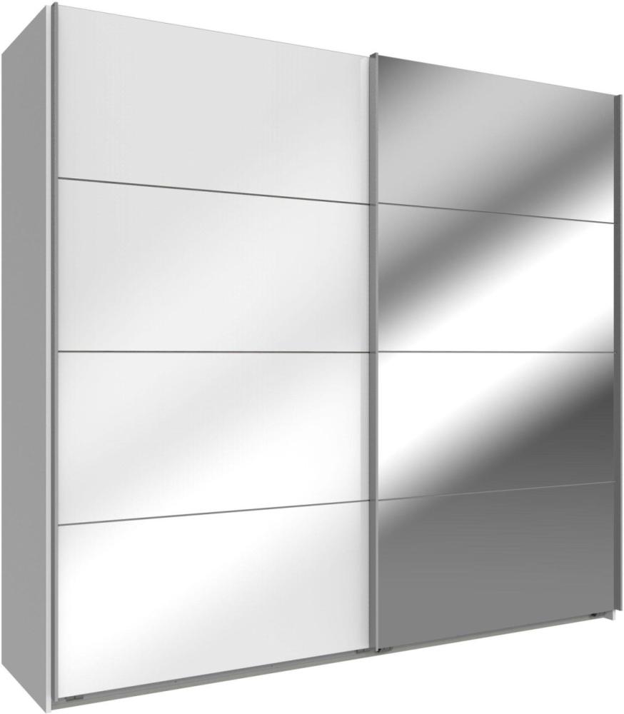 Schwebetürenschrank Kleiderschrank Easy Plus weiß weißglas Spiegel 180x65x210cm Bild 1