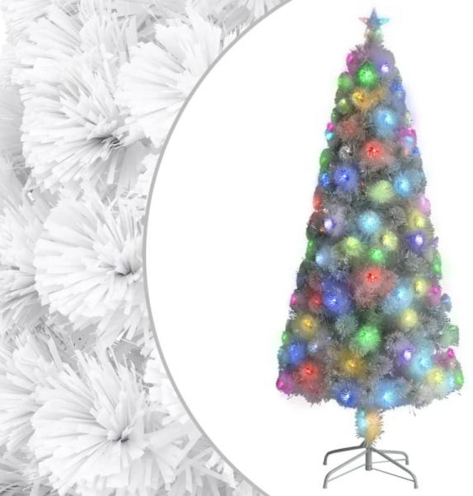 vidaXL Künstlicher Weihnachtsbaum mit LED Weiß 180 cm Glasfaser Bild 1