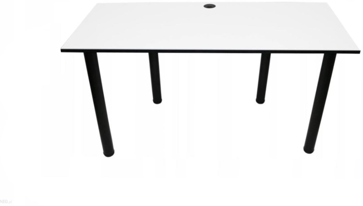 Gaming Tisch CODE BIG, 160x73-76x80, weiß/schwarze Beine + USB HUB Bild 1