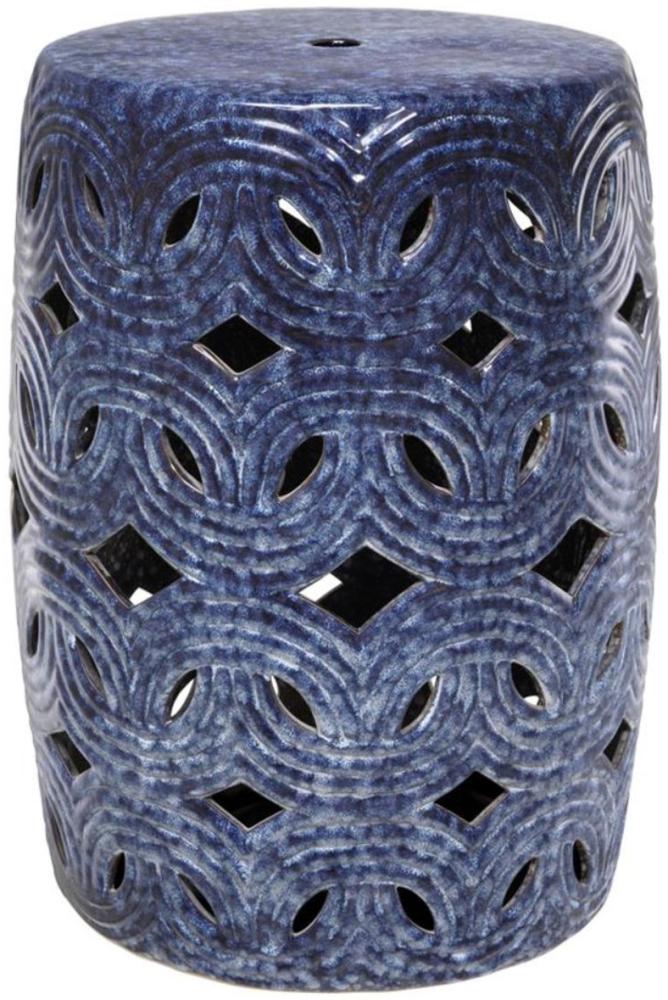 Casa Padrino Keramik Trommel Blau Ø 33 x H. 45 cm - Designer Wohnzimmer Dekoration Bild 1