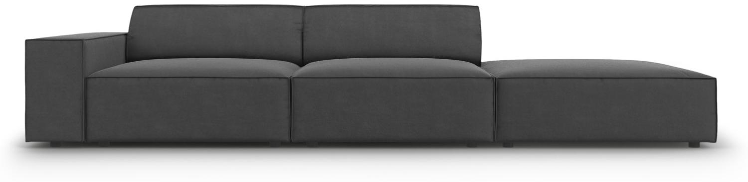 Micadoni 3-Sitzer Rechts Samtstoff Sofa Jodie | Bezug Grey | Beinfarbe Black Plastic Bild 1