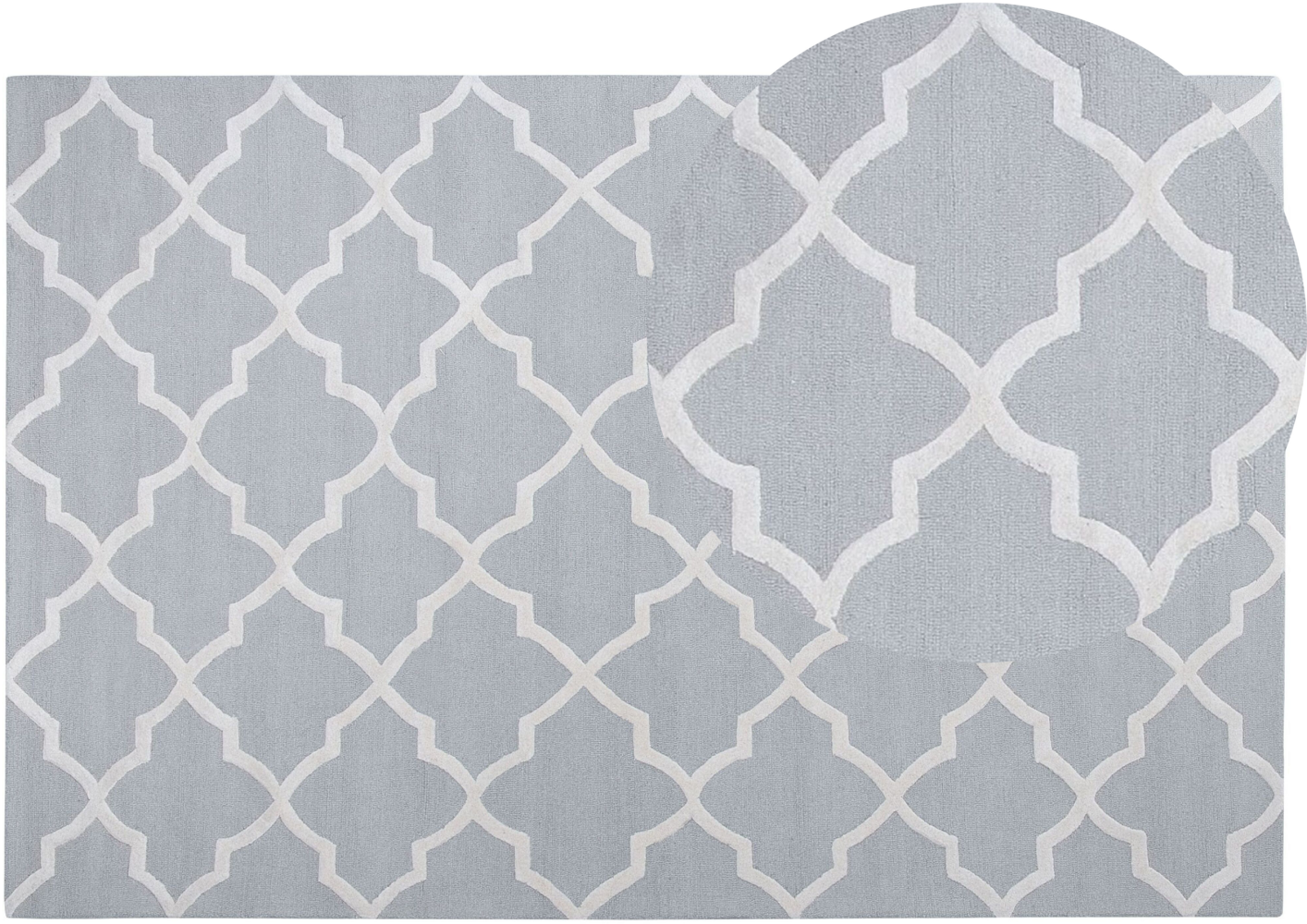 Teppich grau 200 x 300 cm marokkanisches Muster Kurzflor SILVAN Bild 1
