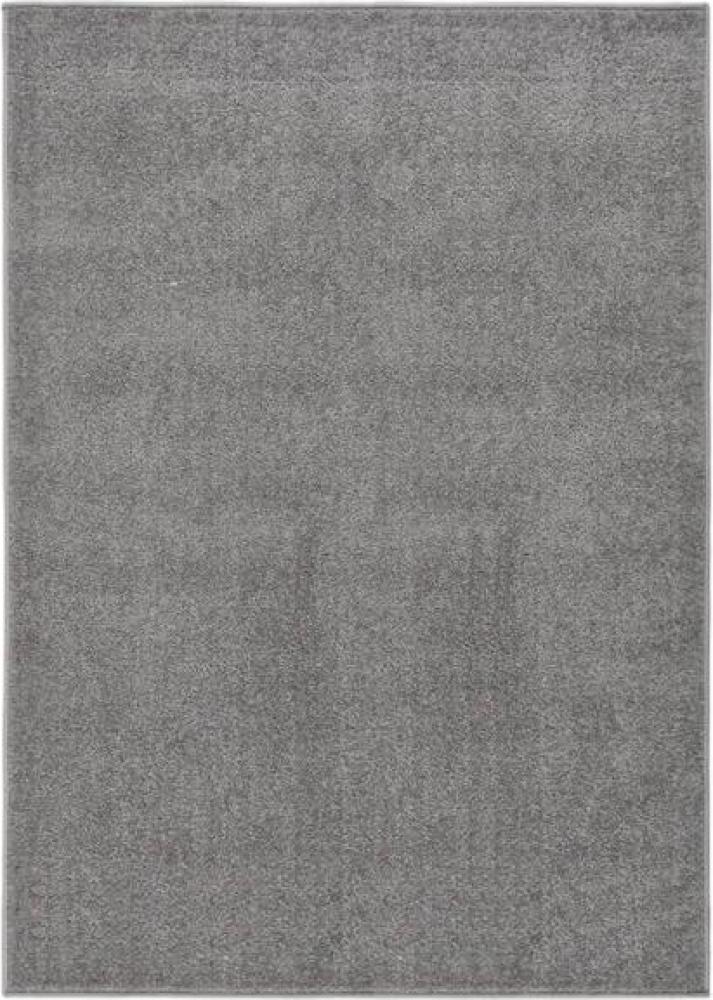 Teppich Kurzflor 240x340 cm Grau Bild 1