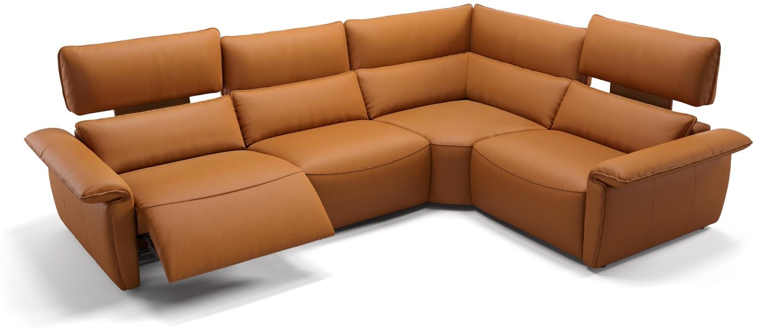 Sofanella Eckcouch Merida Ledersofa Ledercouch Verstellsofa in Cognac Bild 1