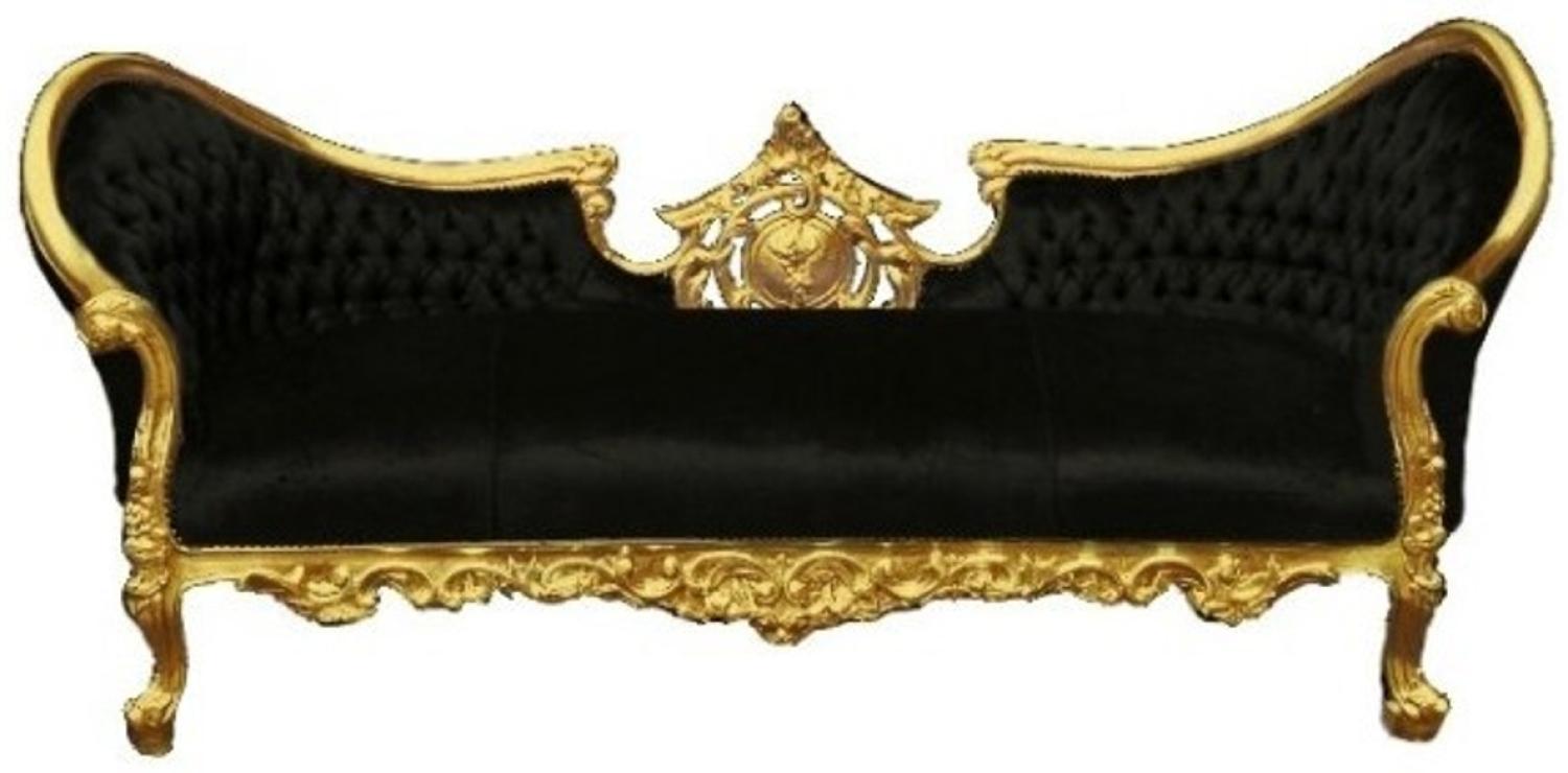 Casa Padrino Barock Sofa Vampire Schwarz/Gold - Limited Edition - Lounge Couch Bild 1