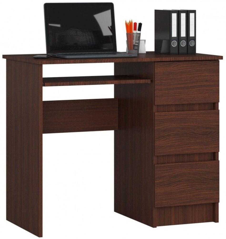 Schreibtisch Bürotisch Tisch A600 90x55x78 cm Wenge Ausführung Rechts Bild 1