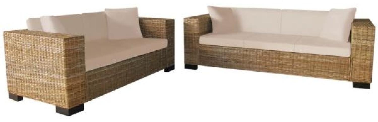 vidaXL Sofa-Set 2-Sitzer und 3-Sitzer Echtes Rattan Bild 1