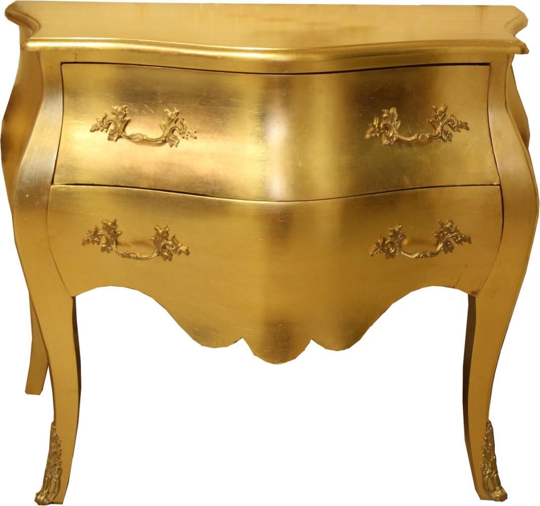Casa Padrino Barock Kommode Gold 100 cm mit 2 Schubladen - Antik Stil Möbel Wohnzimmer Bild 1