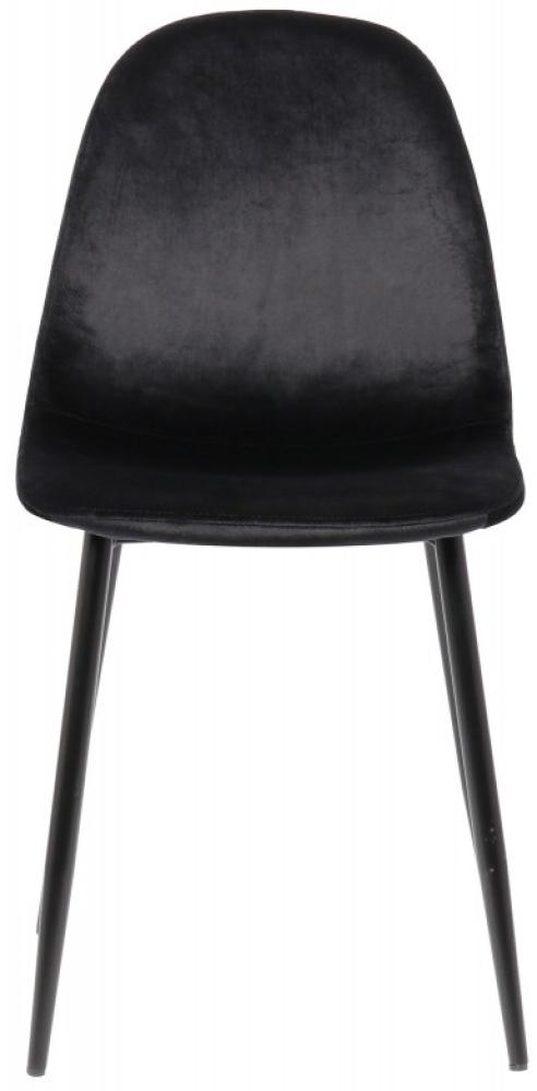 4er Set Esszimmerstühle Napier Samt (Farbe: schwarz) Bild 1