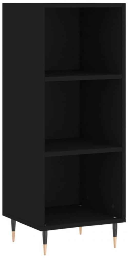 Sideboard Schwarz 34,5x32,5x90 cm Holzwerkstoff (Farbe: Schwarz) Bild 1