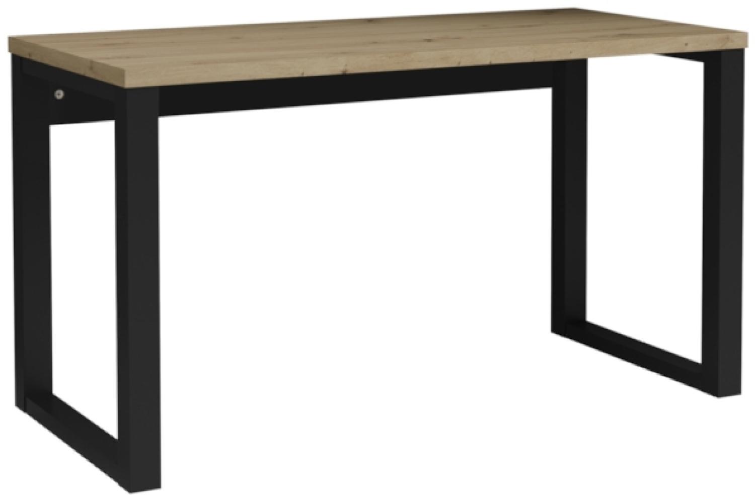 Schreibtisch RAMO, 135x76,2x65, Eiche artisan/schwarz Bild 1