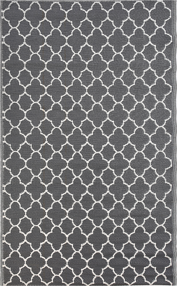 Outdoor Teppich grau 120 x 180 cm marokkanisches Muster Kurzflor SURAT Bild 1
