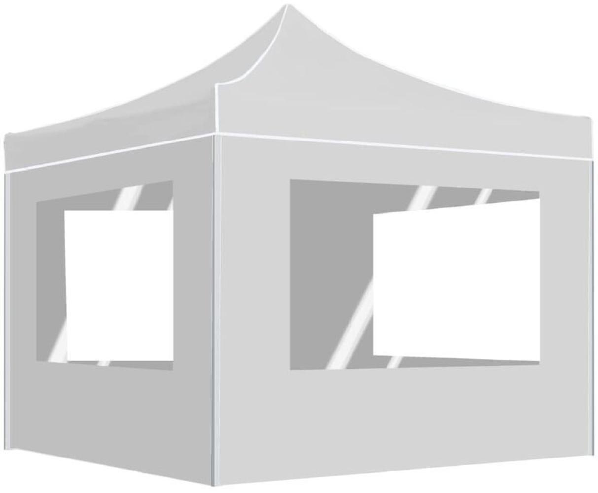 Profi-Partyzelt Faltbar mit Wänden Aluminium 3×3m Weiß Bild 1