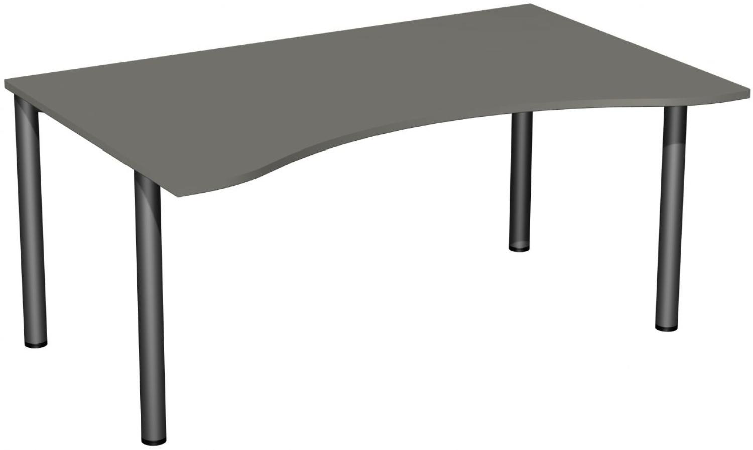 Schreibtisch '4 Fuß Flex', feste Höhe 160x100cm, Graphit / Anthrazit Bild 1
