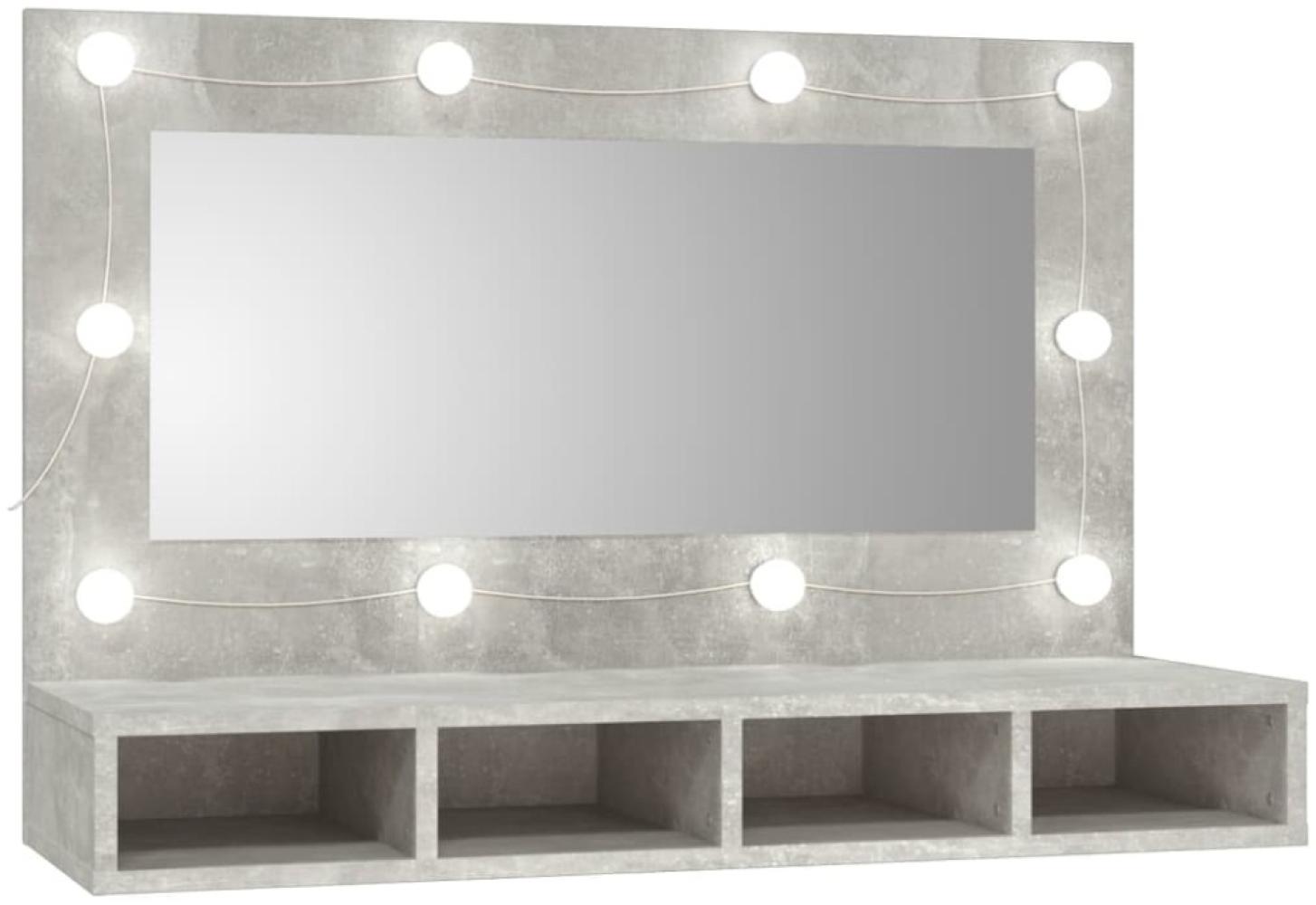 Spiegelschrank mit LED Betongrau 90x31,5x62 cm Bild 1