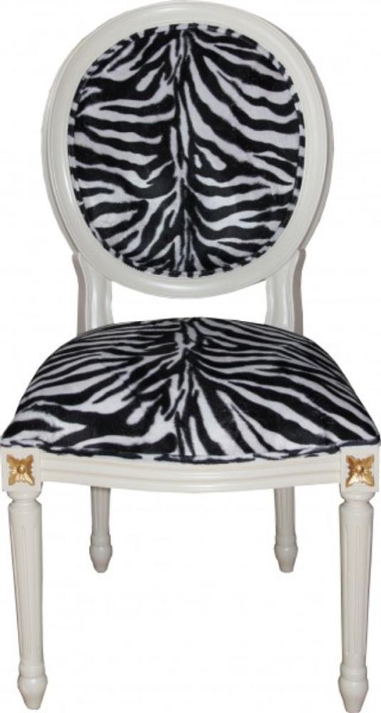 Casa Padrino Barock Esszimmer Stuhl Mod2 Zebra / Creme - Barock Möbel Bild 1