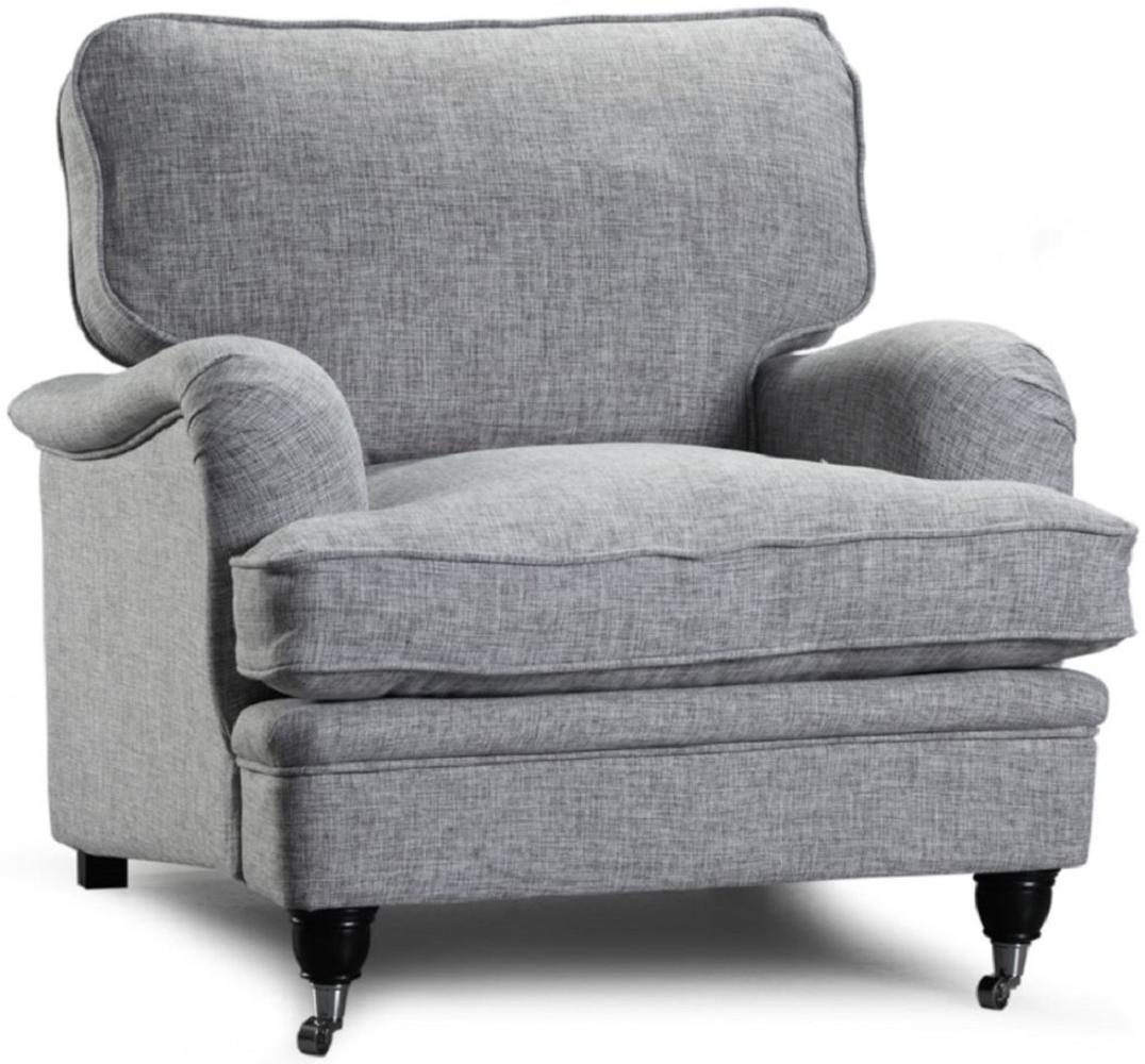 Casa Padrino Luxus Sessel Grau / Schwarz 90 x 98 x H. 92 cm - Wohnzimmer Sessel - Wohnzimmer Möbel - Luxus Kollektion Bild 1