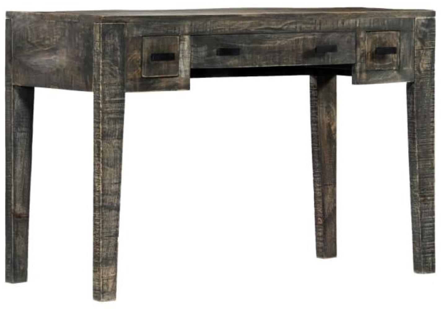 Schreibtisch, Massivholz Mango Schwarz, 110 × 50 × 75 cm Bild 1