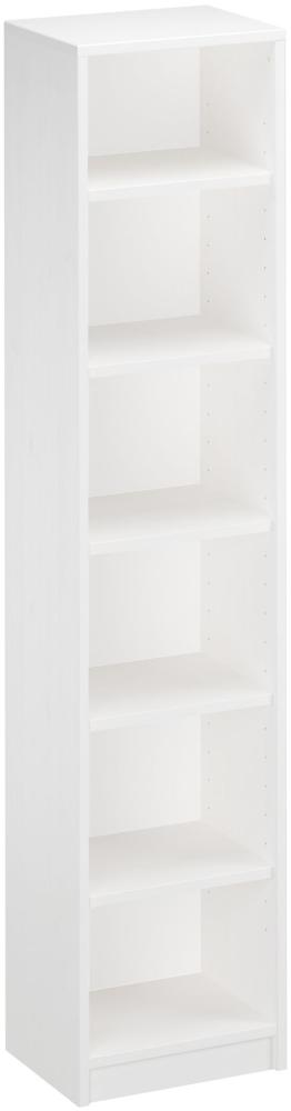 Erst-Holz Bücherregal, Holzregal Kiefer massiv in weiß, Höhe 180 cm Bild 1