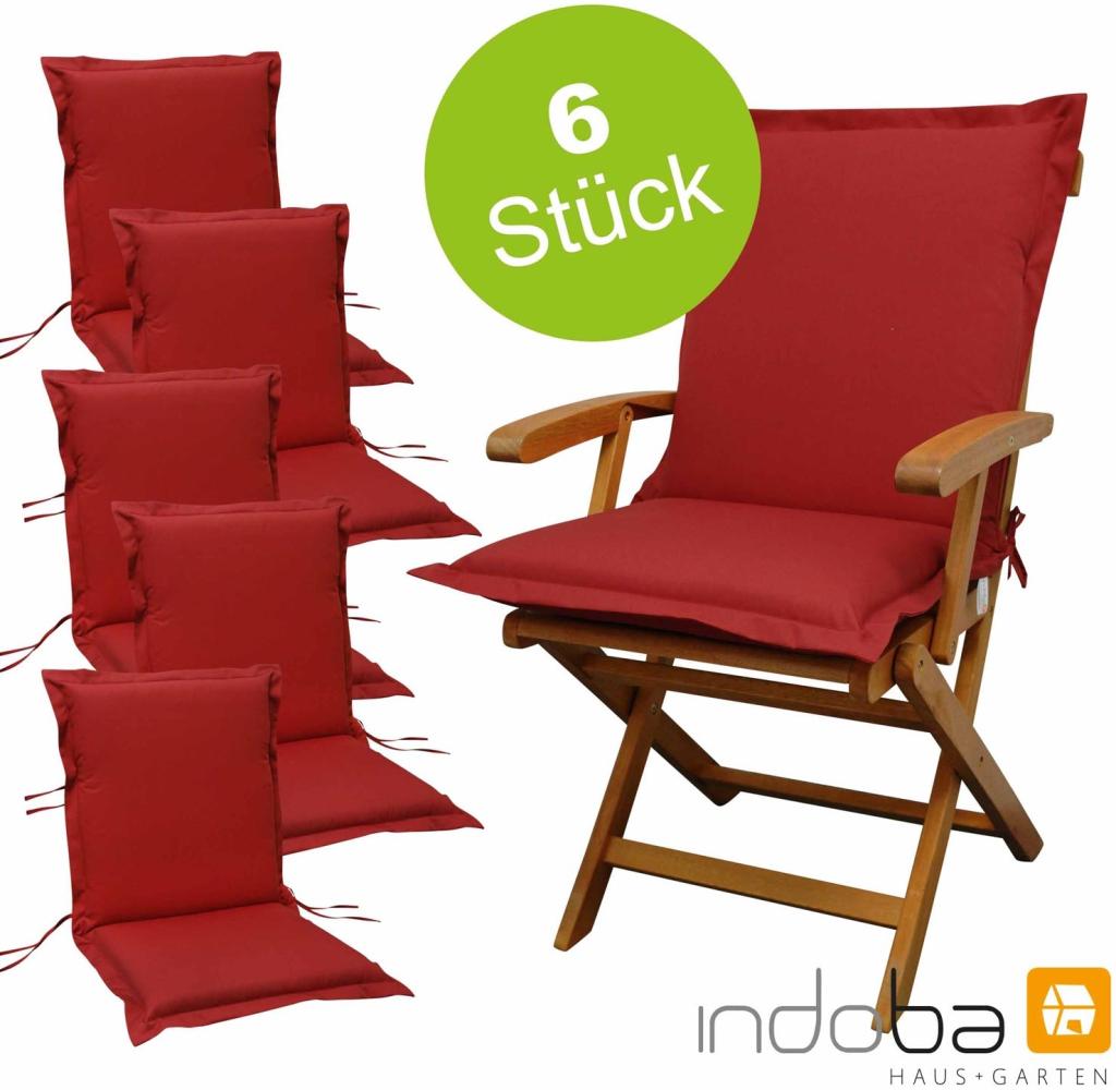6 x indoba - Sitzauflage Niederlehner Serie Premium - extra dick - Rot Bild 1