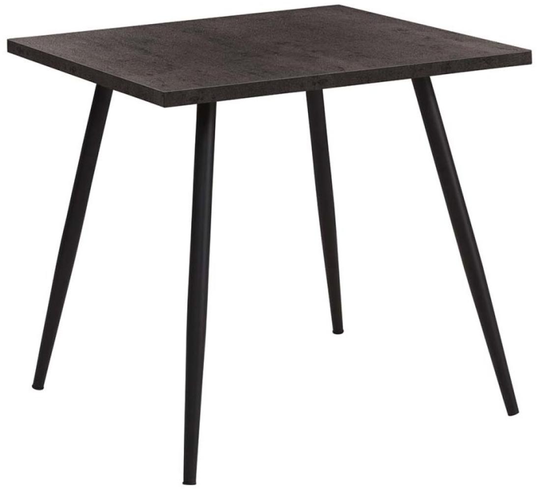 Küchentisch - 4-Fuß-Gestell Schwarz / Tischplatte Betonfarben Bild 1