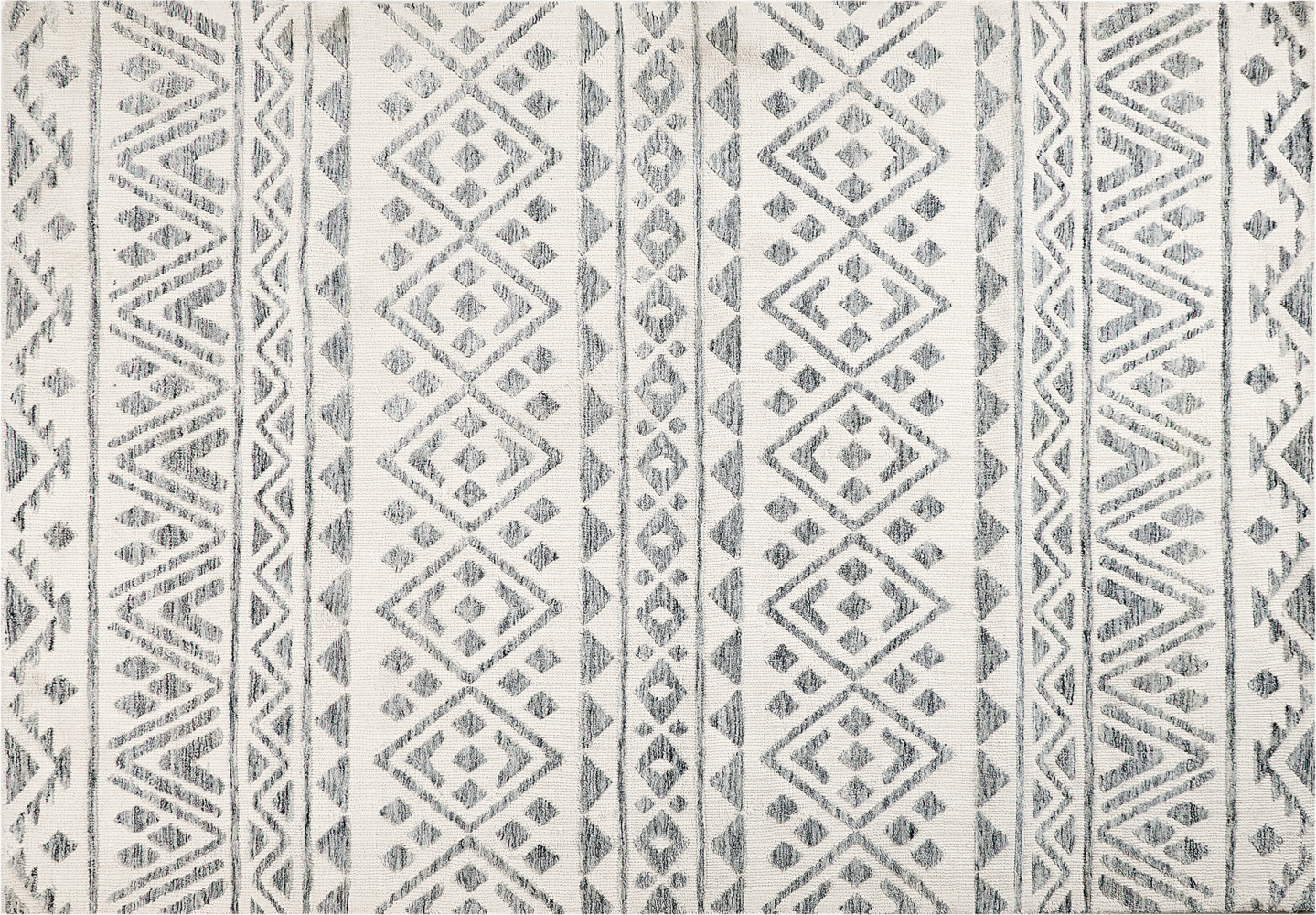 Teppich creme grau 160 x 230 cm geometrisches Muster Kurzflor ASPANI Bild 1