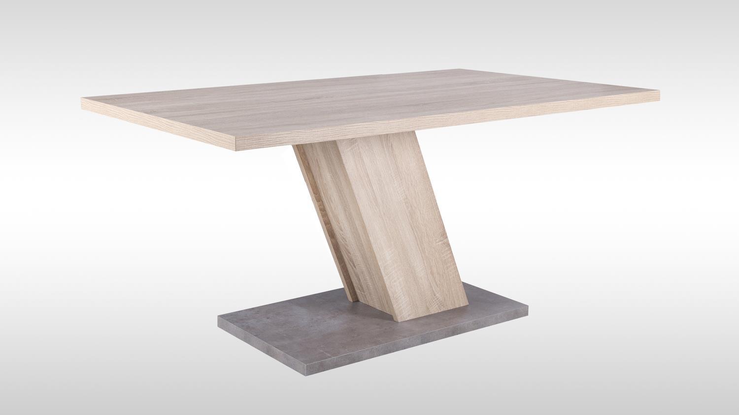 Esstisch INNSBRUCK Tisch in Sonoma Eiche und Betonoptik mit Säulenfuß Bild 1