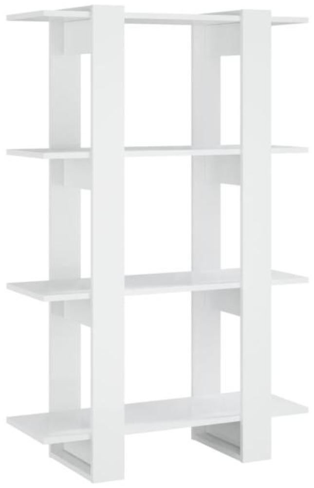 Bücherregal/Raumteiler Hochglanz-Weiß 80x30x123,5cm Bild 1