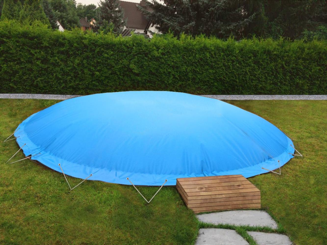 aufblasbare Winterabdeckung für runde Pools 420 cm Blau Bild 1