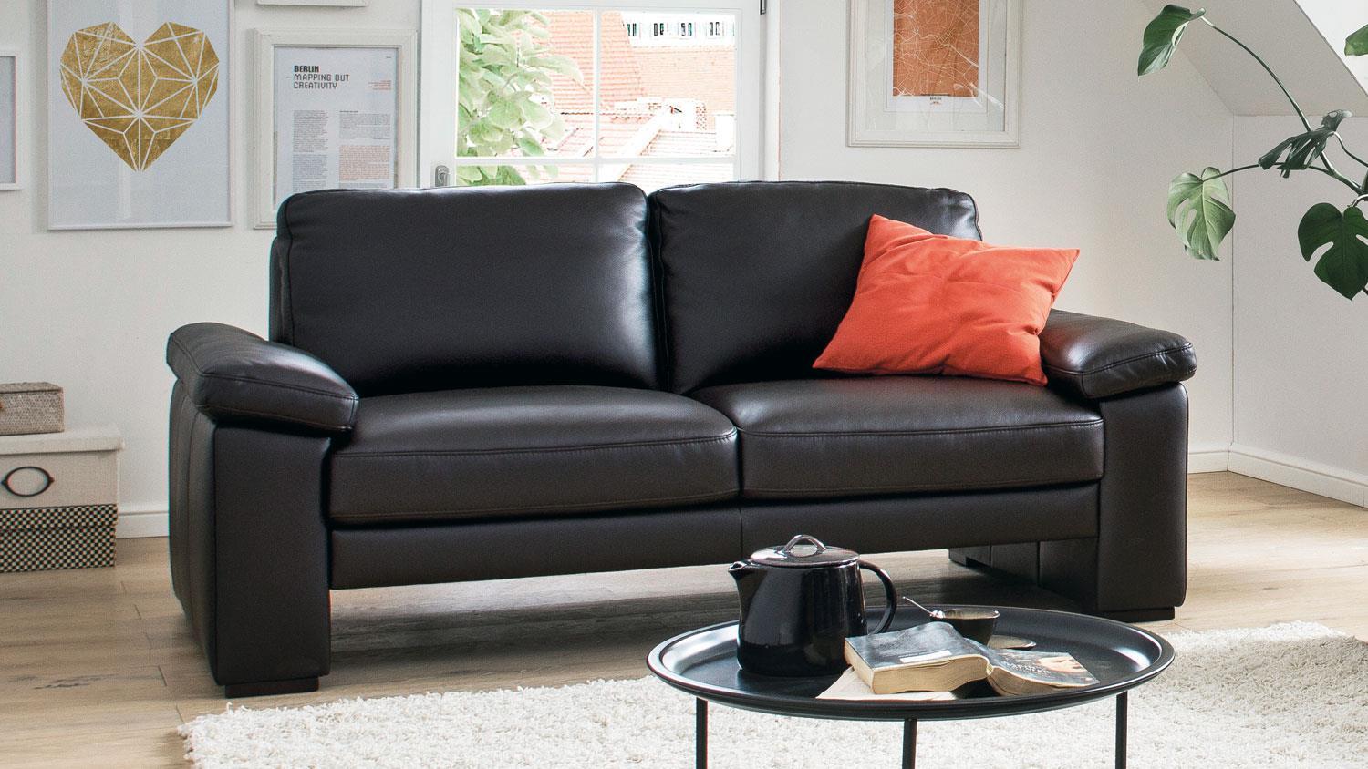 2,5 Sitzer Sofa 'Magnus' System Leder marron, 185 cm Bild 1