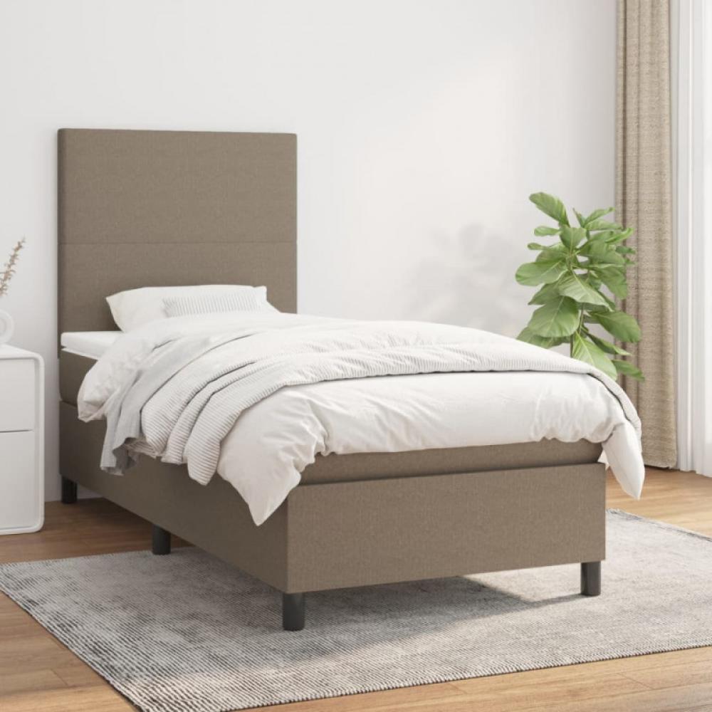 Boxspringbett mit Matratze Taupe 90x190 cm Stoff (Farbe: Taupe) Bild 1