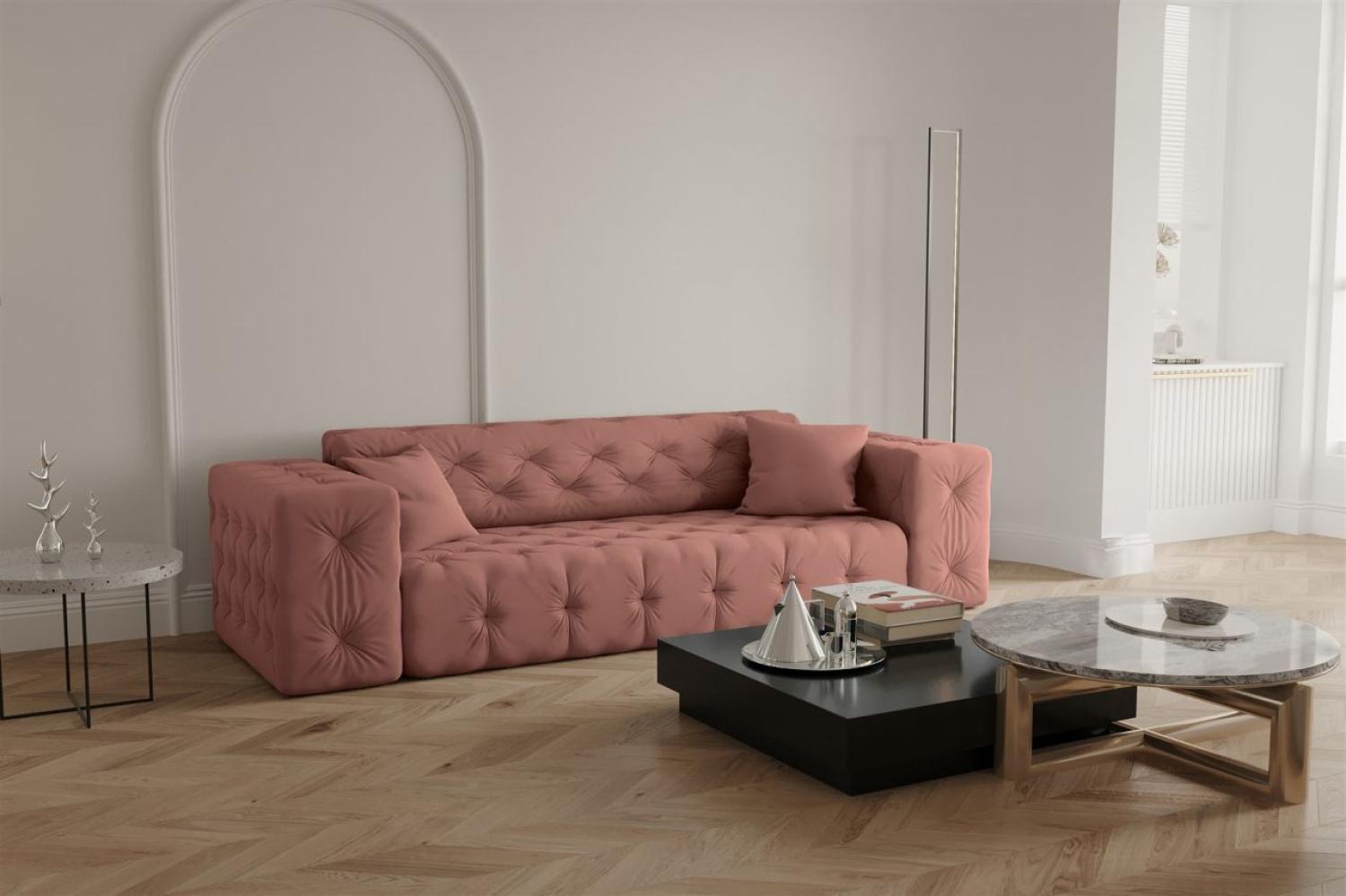 Sofa Designersofa CHANTAL 3-Sitzer in Stoff Opera Velvet Koralle Bild 1