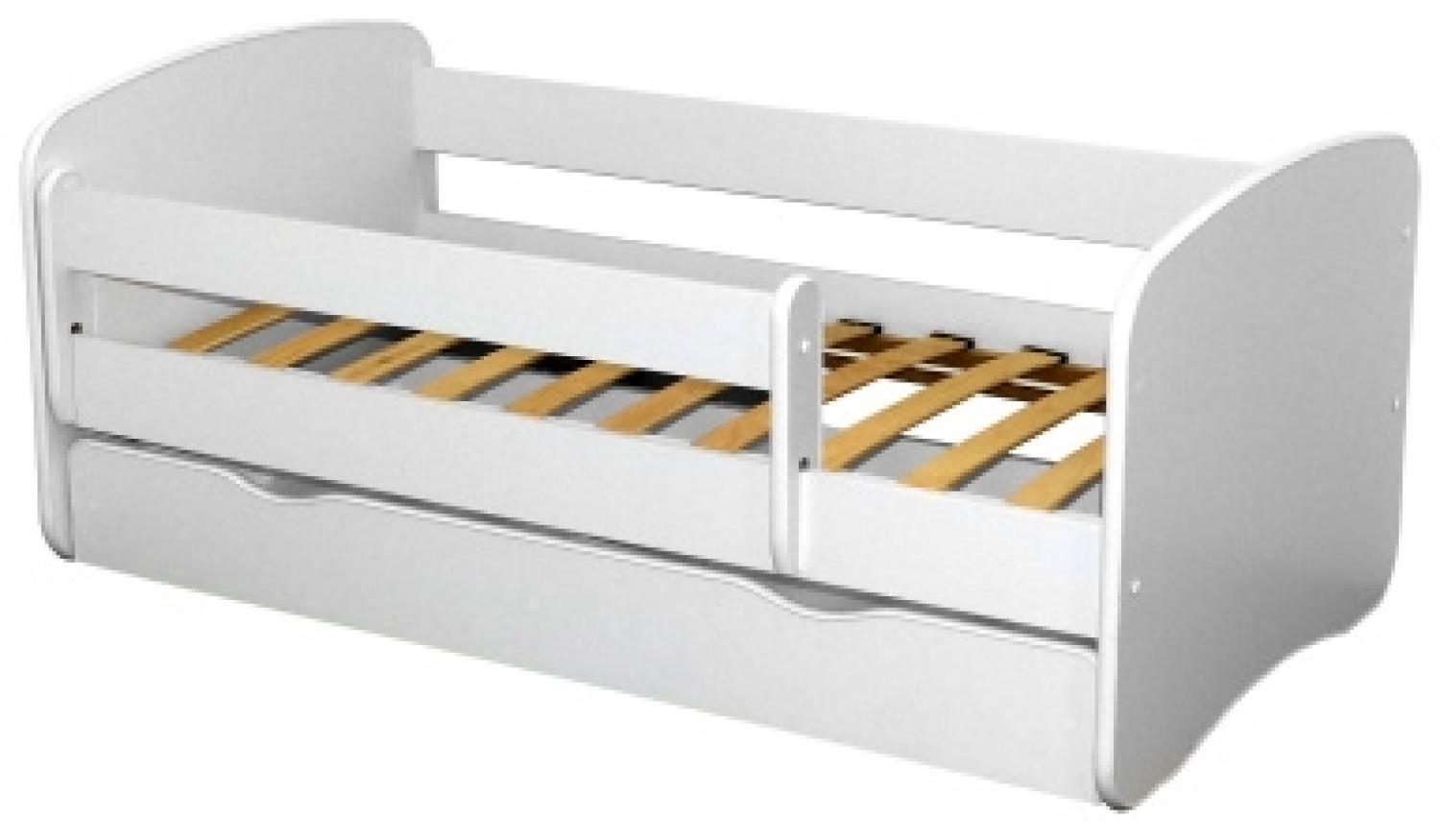 Bubema Belfino – Kinderbett mit Rausfallschutz und Schubkasten, inkl. Lattenrost, verschiedene Größen : weiß : 80 x 180 cm Bild 1