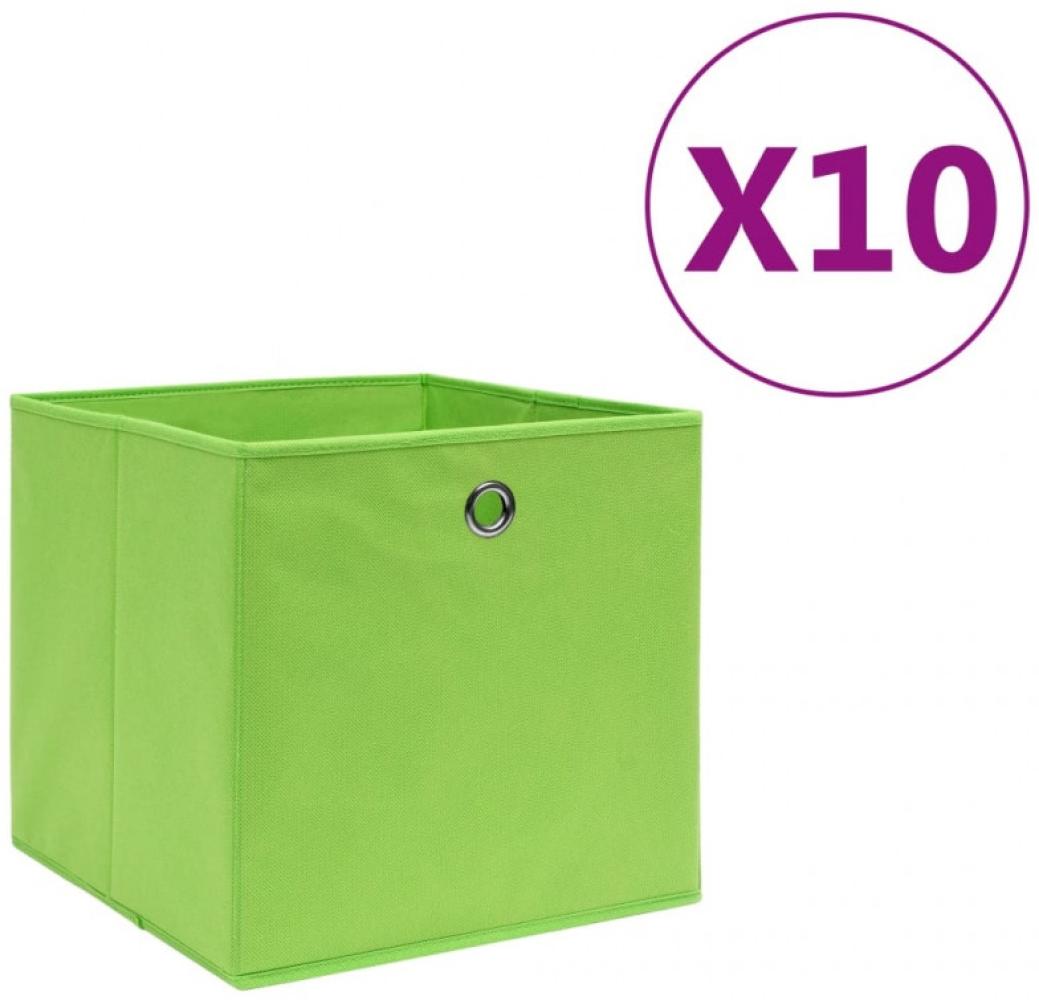 Aufbewahrungsboxen 10 Stk. Vliesstoff 28x28x28 cm Grün Bild 1