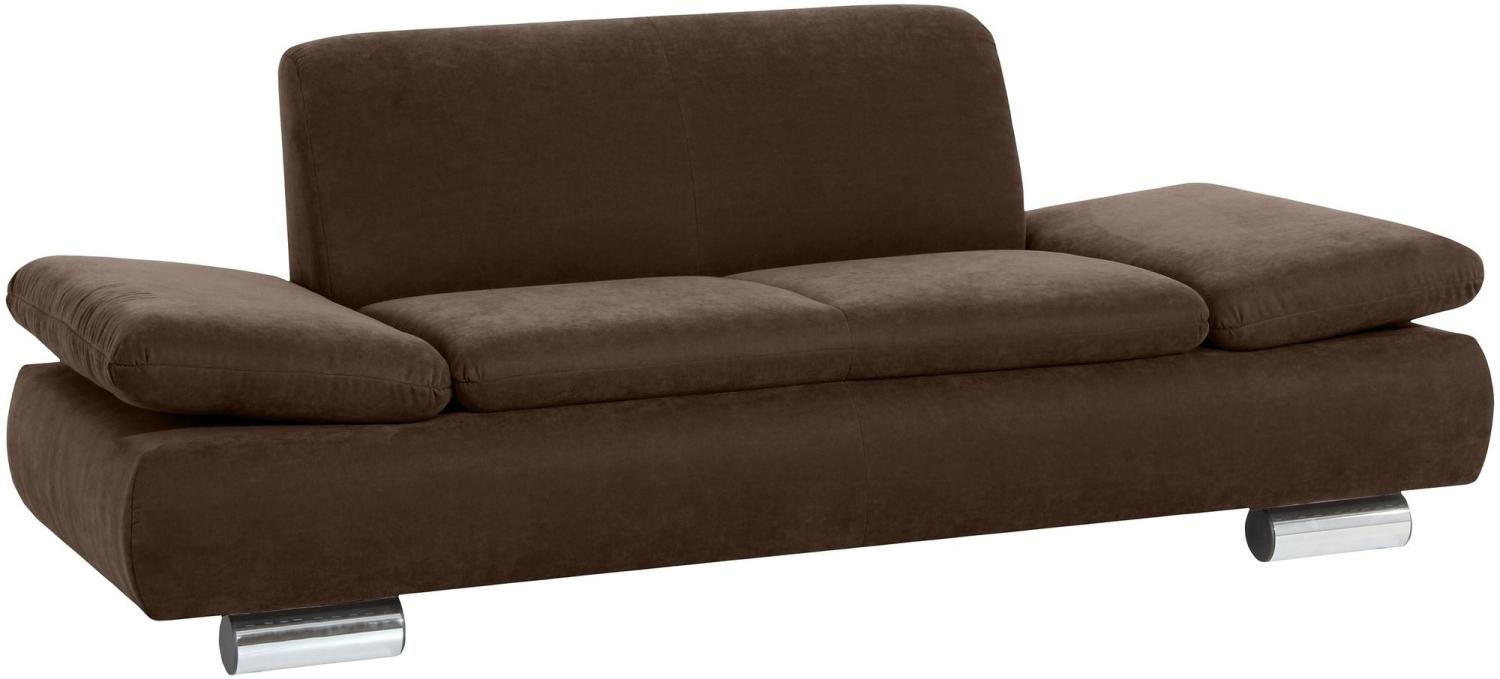 Sofa 2-Sitzer Kaye Bezug Veloursstoff Metallfuß verchromt / braun 23123 Bild 1