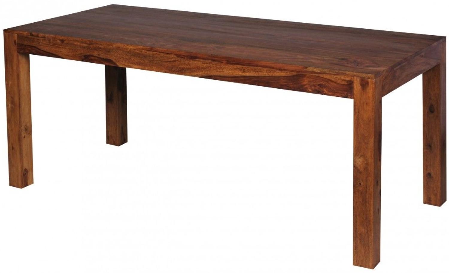 Esstisch Massivholz Sheesham 180 cm Esszimmer-Tisch Holztisch Design Küchentisch Landhaus-Stil dunke Bild 1