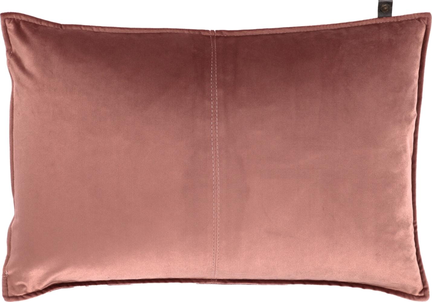 Overseas Middlestitch Samtkissen, 100% Polyester in Blush, 40 x 60 cm Bild 1