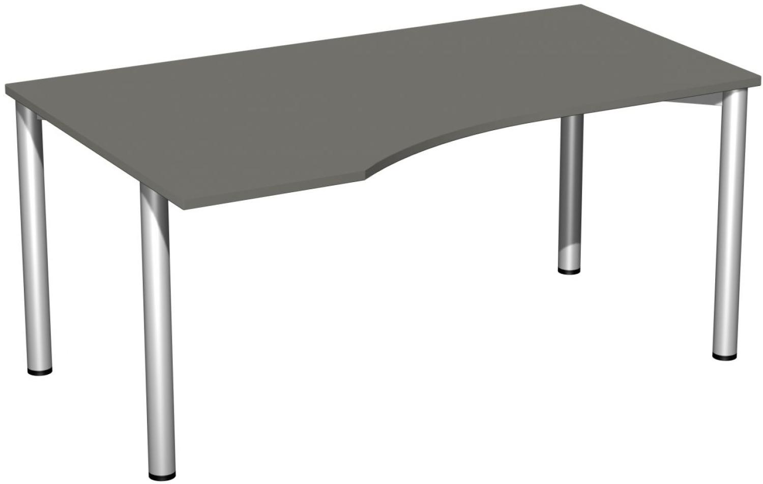 PC-Schreibtisch '4 Fuß Flex' links, 160x100cm, Graphit / Silber Bild 1