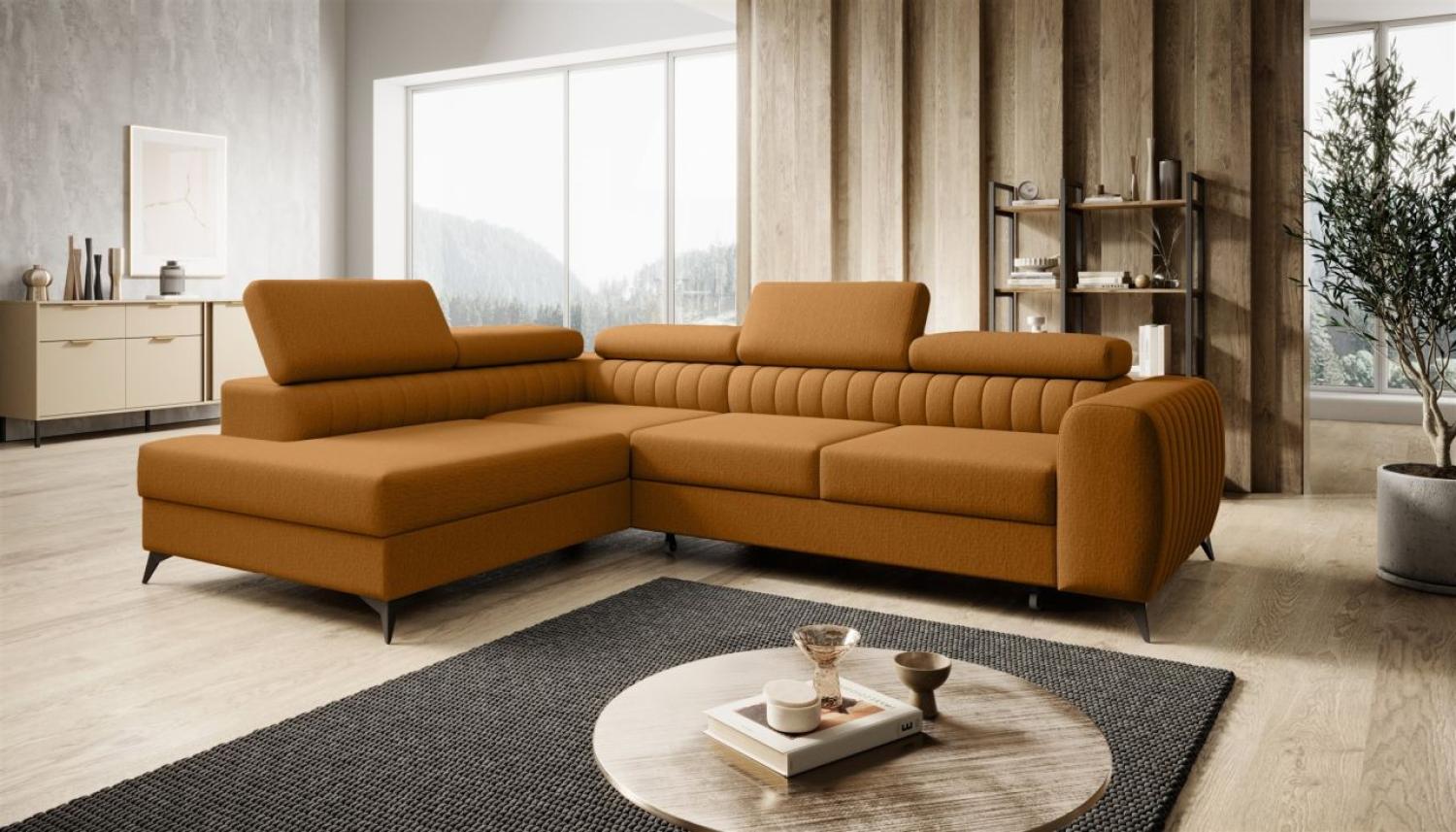 Ecksofa Schlafsofa Sofa FARGO in Stoff Vogue Amber Ottomane Links Bild 1