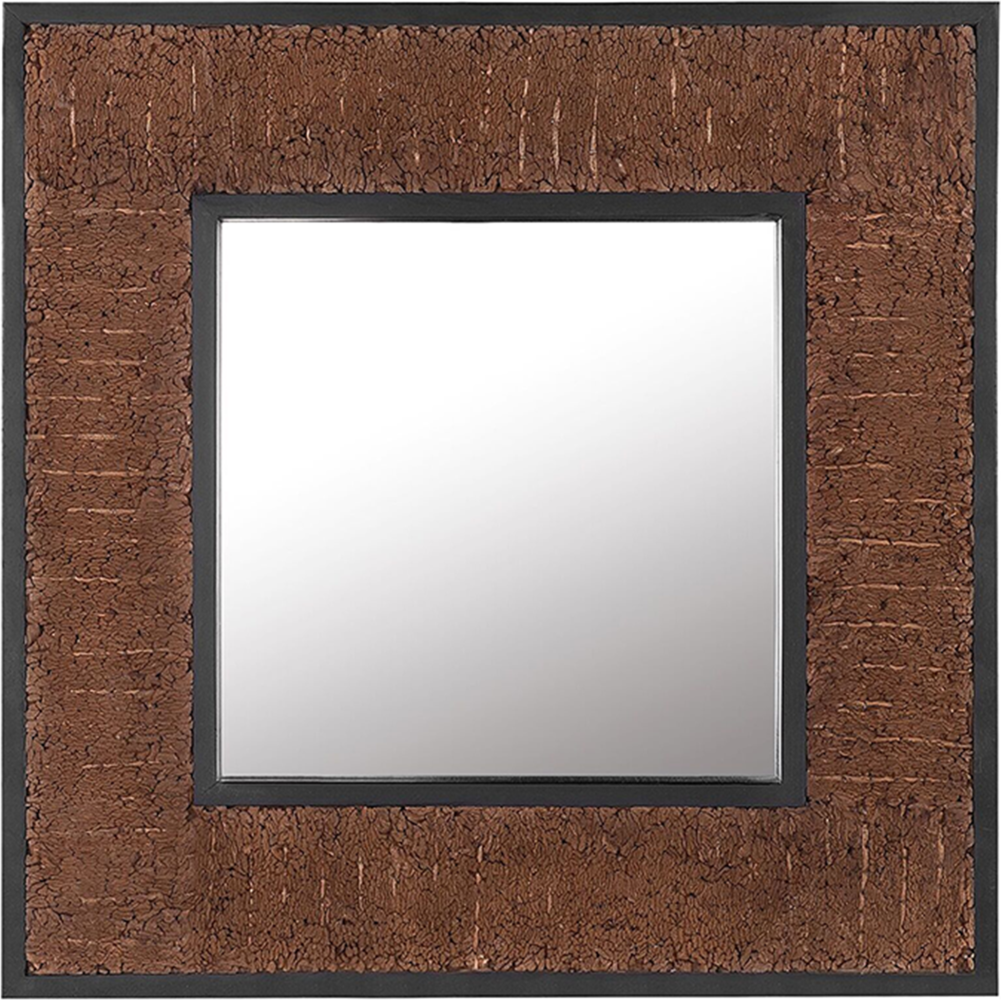 Wandspiegel Teakholz dunkelbraun quadratisch 60 x 60 cm BOISE Bild 1