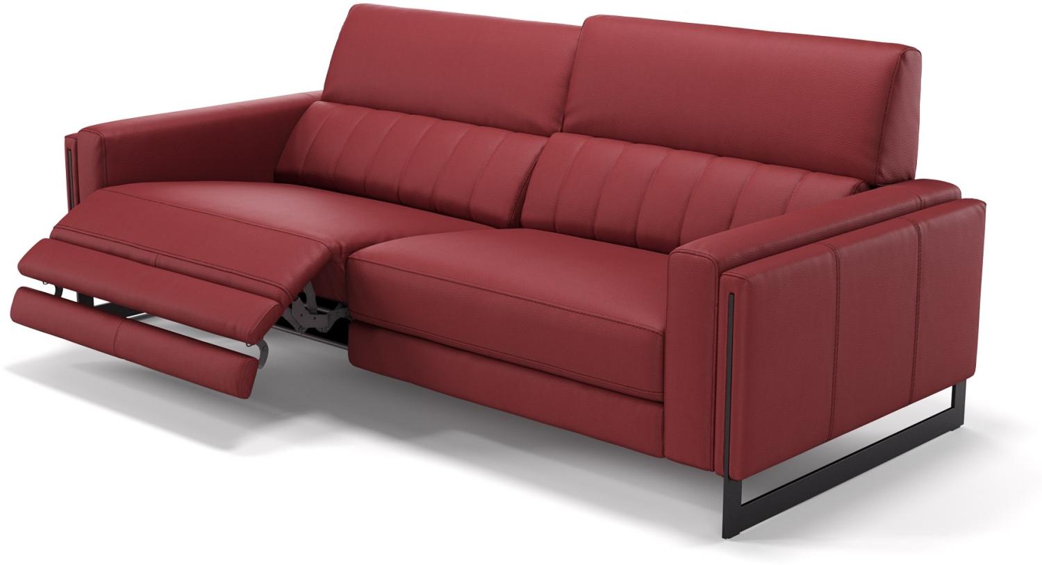 Sofanella 3-Sitzer MARA Leder Sofa Sofagarnitur in Rot M: 232 Breite x 101 Tiefe Bild 1