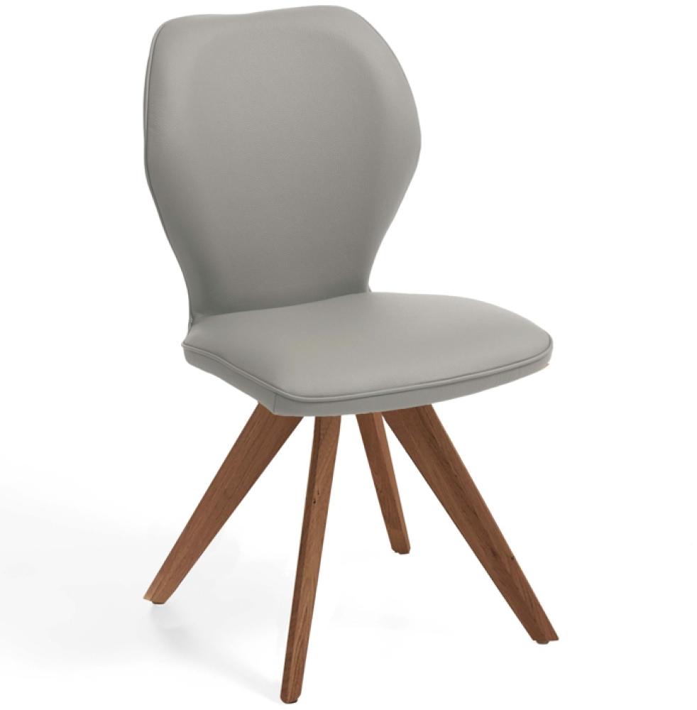 Niehoff Sitzmöbel Colorado Trend-Line Design-Stuhl Gestell Wild-Nussbaum - Leder Napoli lichtgrau Bild 1