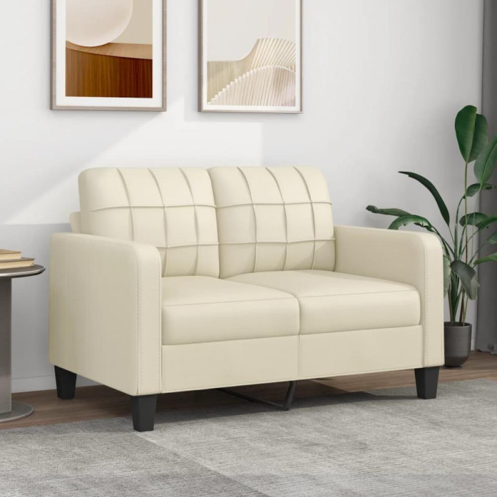 2-Sitzer-Sofa Creme 120 cm Kunstleder (Farbe: Creme) Bild 1