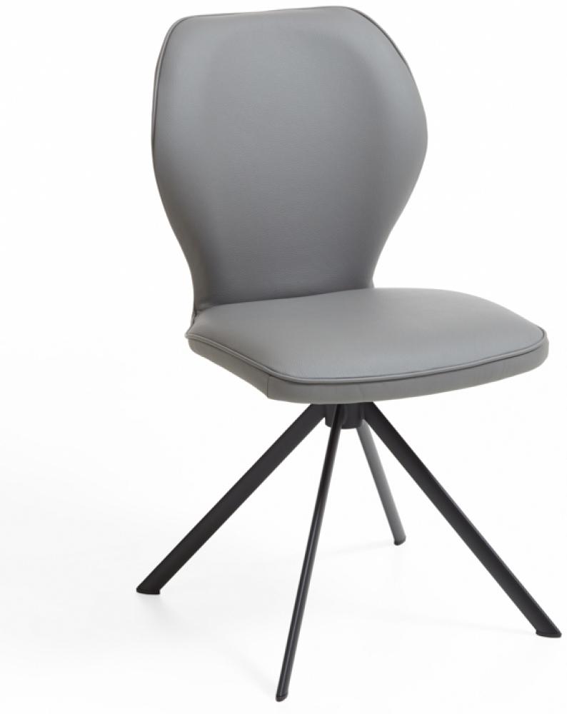 Niehoff Sitzmöbel Colorado Trend-Line Design-Stuhl Eisengestell - Leder Napoli schiefergrau Bild 1